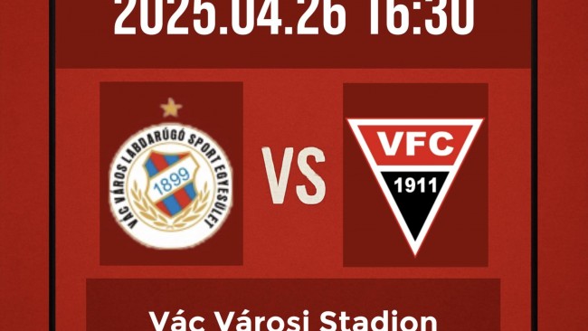 Szombaton 16.30-tól a Vecsést látjuk vendégül