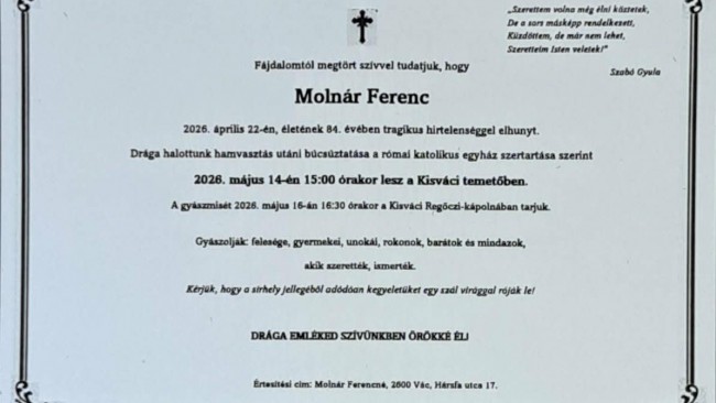 Végső búcsű Molnár Ferenctől